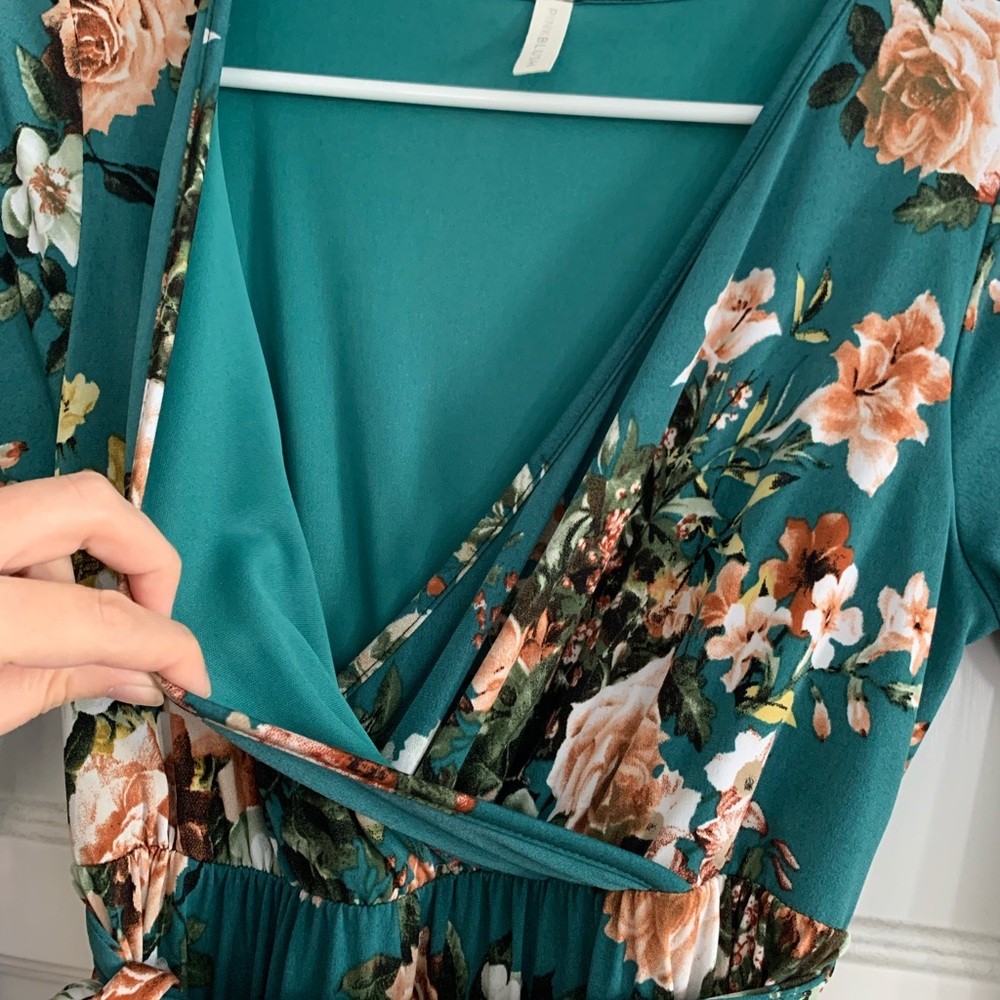 Pinkblush Floral Teal Maxi Dress - Picture 6 of 12